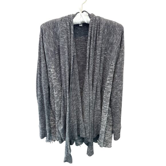 UMGEE | Plus Size Gray Ribbed Knit Open Cardigan Sweater | 2XL - Picture 1 of 5
